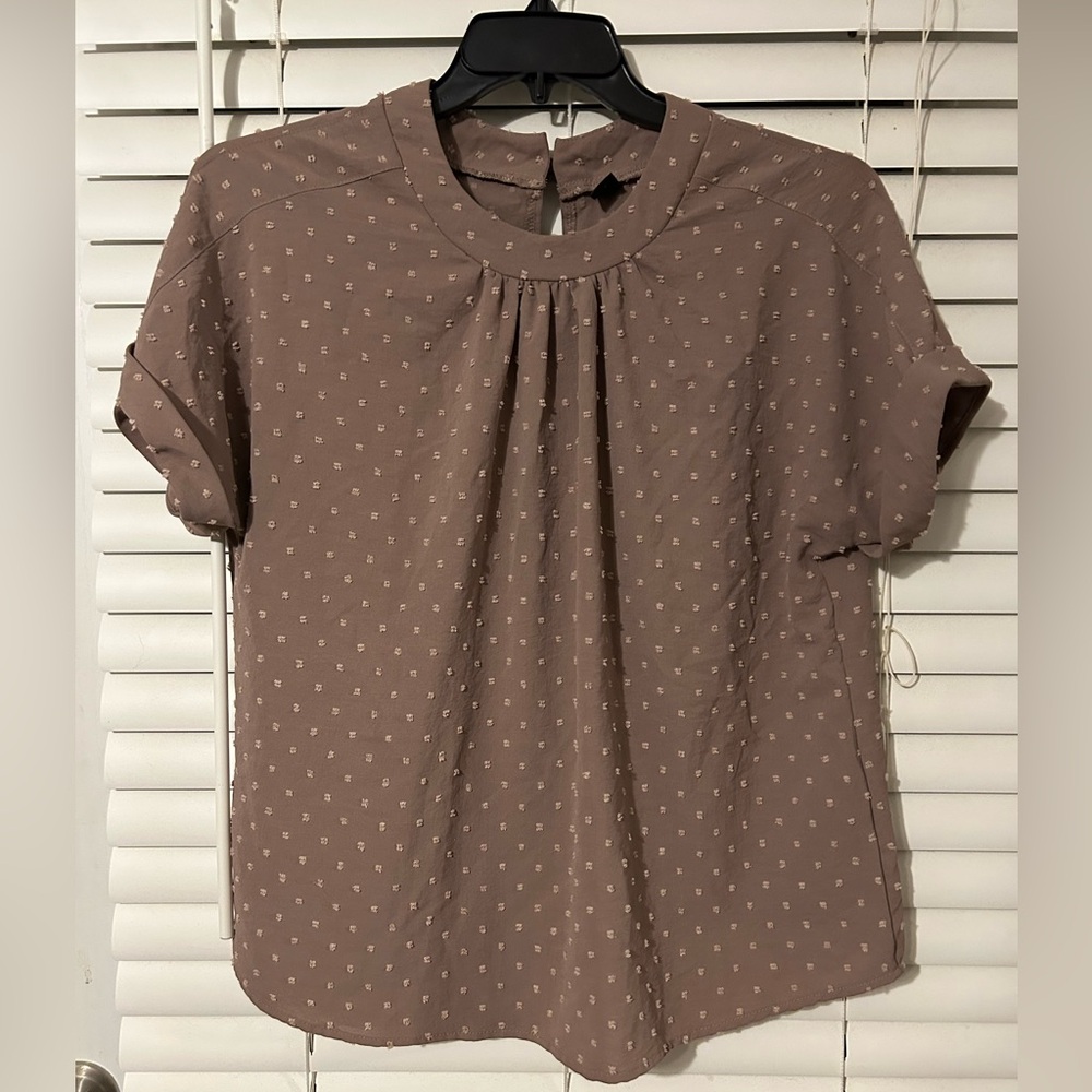 SHEIN mauve/brown  Short Sleeve Blouse
